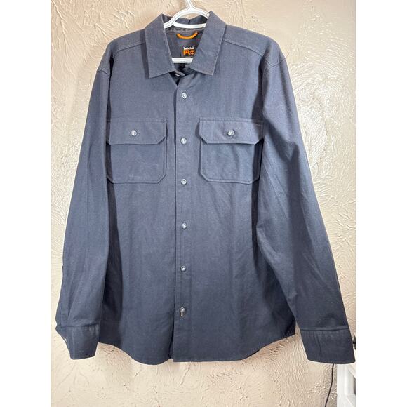 Timberland Pro Original Fit Shirt Men’s lavy Blue Button Up Long Sleeve Large - Picture 1 of 4